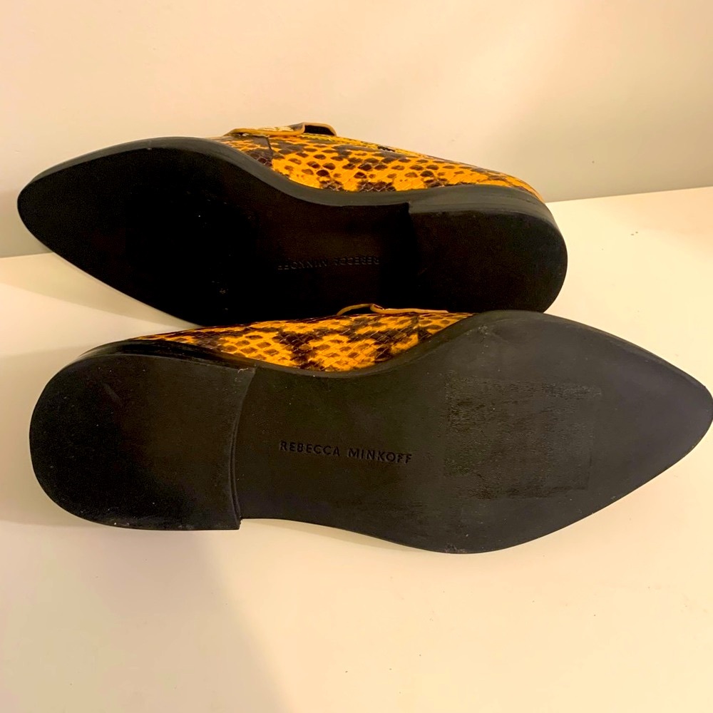Rebecca Minkoff Yellow Python Loafer Women’s Size… - image 6